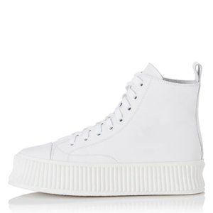ALIAS MAE – WOMENS ADDIE HI TOP SNEAKER - WHITE NAPPA LEATHER Size 39